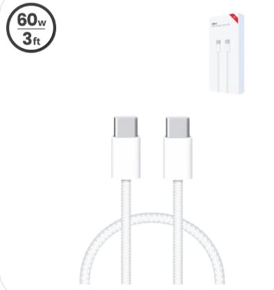 CABLE DE CARGA R&Aacute;PIDA USB C A C DE 60 W PARA IPHONE 16/15 Y IPADS (1 M)