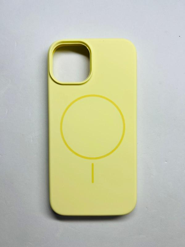 ESTUCHES MAGSAFE CARGA INALÁMBRICO SILICON IPHONE 14 / 13 AMARILLO