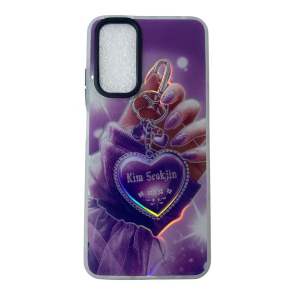 ESTUCHE DISEÑO REDMI NOTE 11 4G / 11S / 12S MANO Y CORAZON MORADO