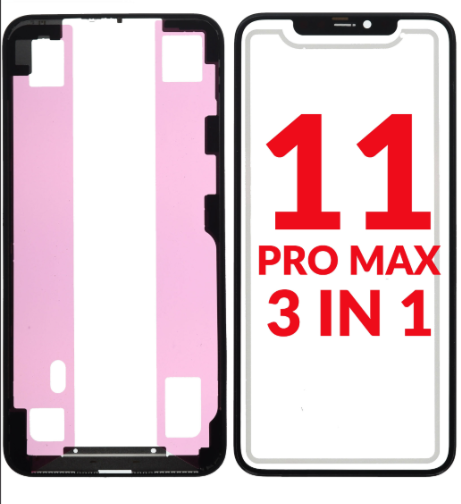 3 EN 1 (VIDRIO FRONTAL + MARCO + OCA) (PREMIUM) IPHONE 11 PRO MAX (G+ OCA PRO)