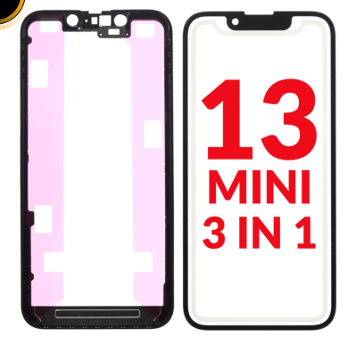 3 EN 1 (CRISTAL FRONTAL + MARCO + OCA) (PREMIUM) IPHONE 13 MINI (G+ OCA PRO)