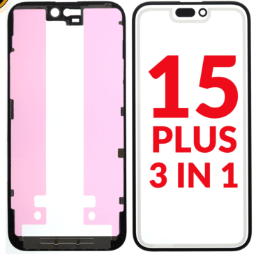 3 EN 1 (VIDRIO FRONTAL + MARCO + OCA) (PREMIUM) IPHONE 15 PLUS (G+ OCA PRO)