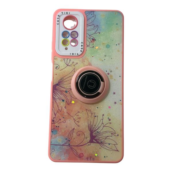 ESTUCHE DISEÑO REDMI NOTE 12 PRO 4G FLORES Y ESTRELLAS ANILLO