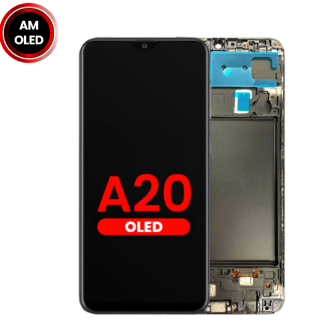 LCD PANTALLA SAMSUNG A20 (A205U / 2019) CON MARCO AMOLED