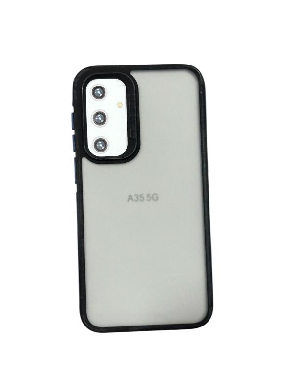 ESTUCHES DE CELULAR SILICON LISOS SAMSUMG A35 NEGRO TRANSPPARENTE