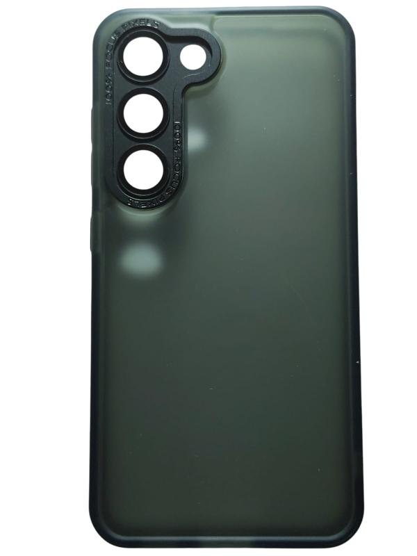 ESTUCHE LISO DE SILICÓN TRANSPARENTE SENCILLO  SAMSUNG S23 NEGRO