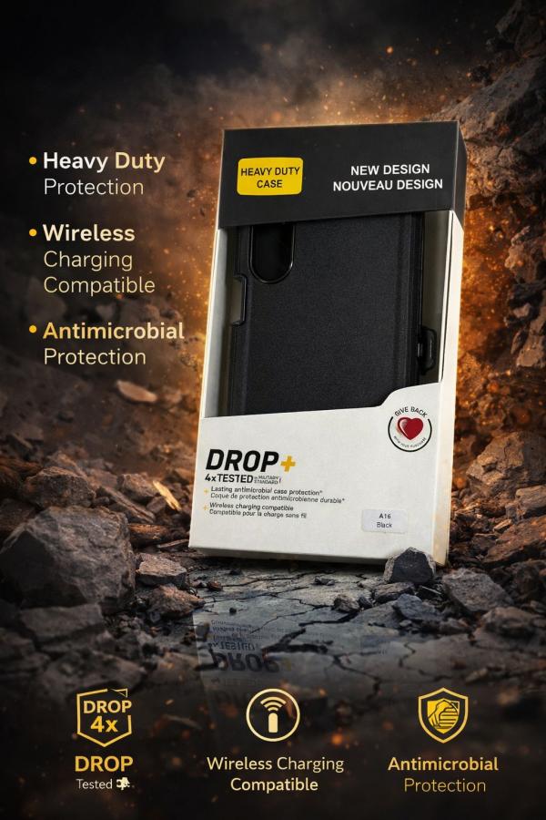 ESTUCHES HEAVY DUTY CASE SAMSUNG A16 NEGRO