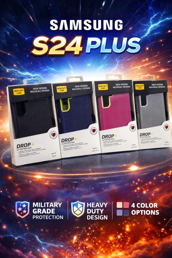 ESTUCHES HEAVY DUTY CASE DROP+ SAMSUNG S24 PLUS NEGRO