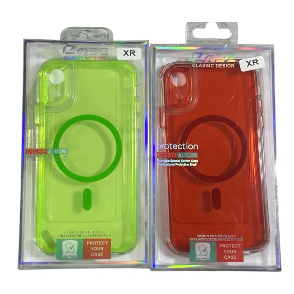 ESTUCHES MAGSAFE TRANSPARENTE IPHONE X / XR VERDE NEÓN