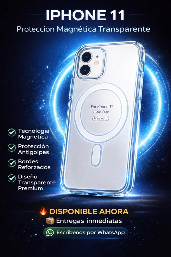 ESTUCHES MAGSAFE CARGA INALÁMBRICA IPHONE 11 G TRANSPARENTE
