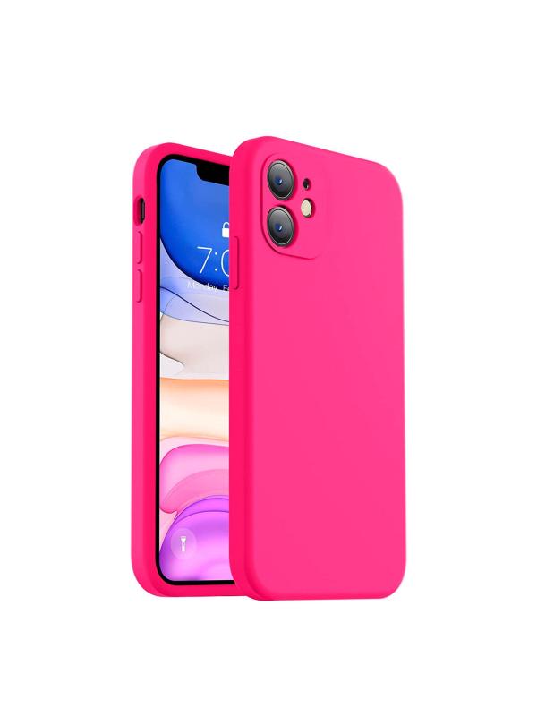 ESTUCHES DE CELULAR SILICON LISOS IPHONE  11 FUCSIA