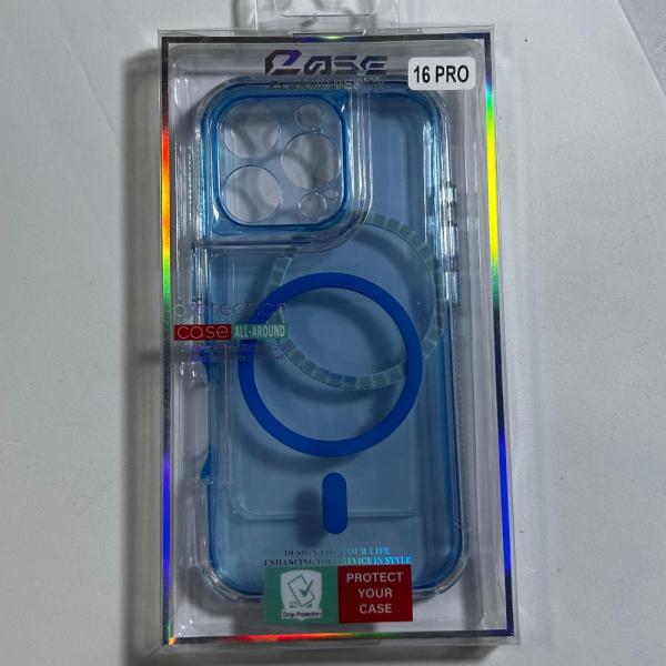 ESTUCHES MAGSAFE CARGA INALÁMBRICA IPHONE 16 PRO AZUL CLARO