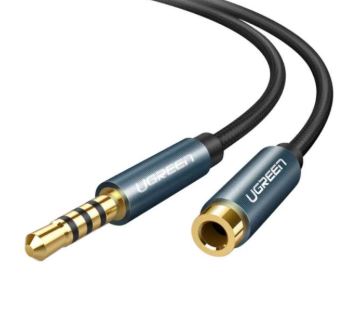 CABLE 3.5MM MACHO A 3.5MM HEMBRA UGREEN AV118 2M 40675 NEGRO