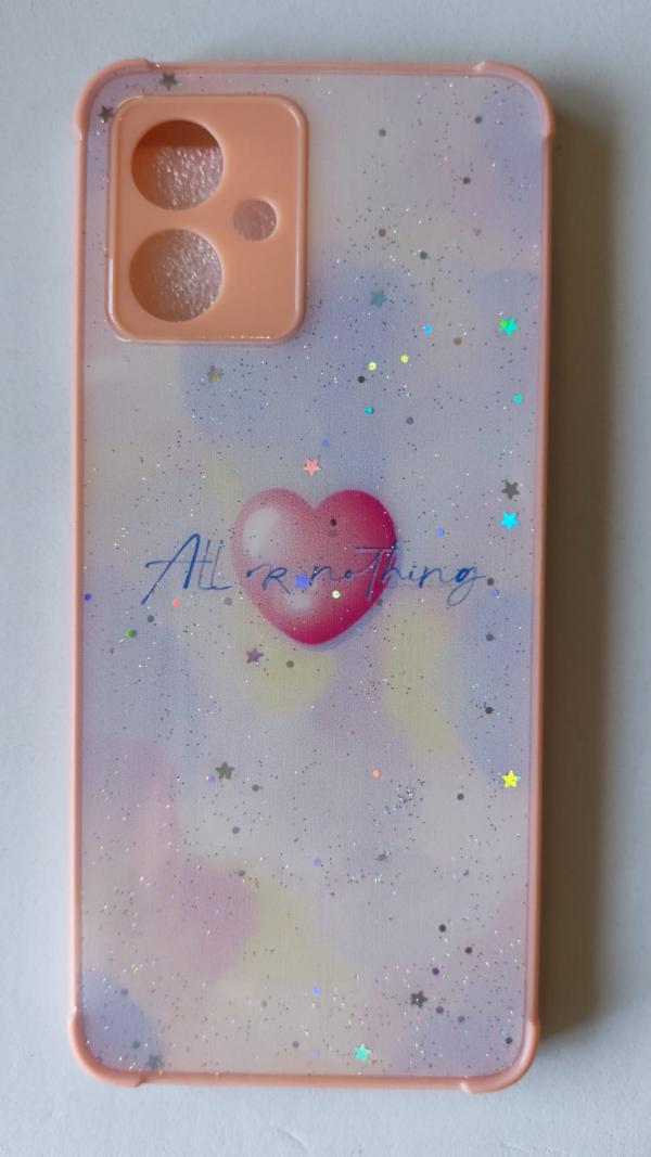 ESTUCHE DISEÑO MOTOROLA G54 CORAZÓN FUCSIA