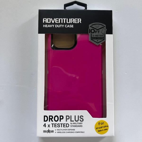 ESTUCHES ADVENTURER HEAVY DUTY CASE  IPH 12 / 12 PRO FUCSIA C/ NEGRO
