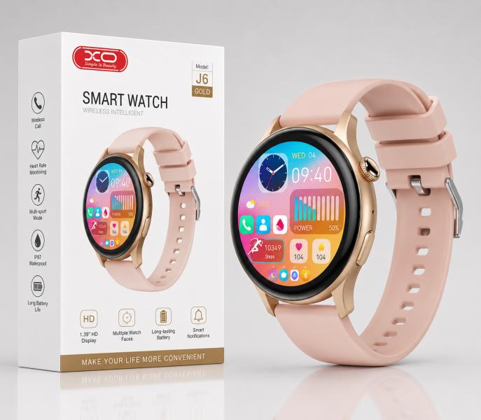 SMART WATCH INTELIGENTE INALAMBRICO XO J6 GOLD