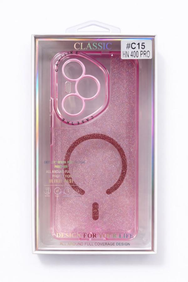 ESTUCHES MAGSAFE CARGA ESCARCHADO HONOR 400 PRO ROSADO