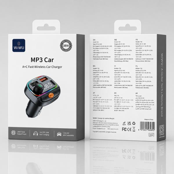 MP3 CAR CHARGER Wi QC031 WiWU BLACK