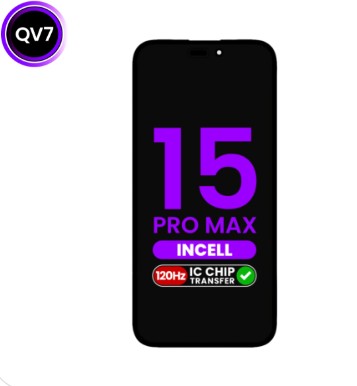LCD PANTALLA IPHONE 15 PRO MAX (INCELL / QV7 / 120 HZ, DE POSVENTA) (APTO PARA TRANSFERENCIA DE CIRCUITO INTEGRADO)