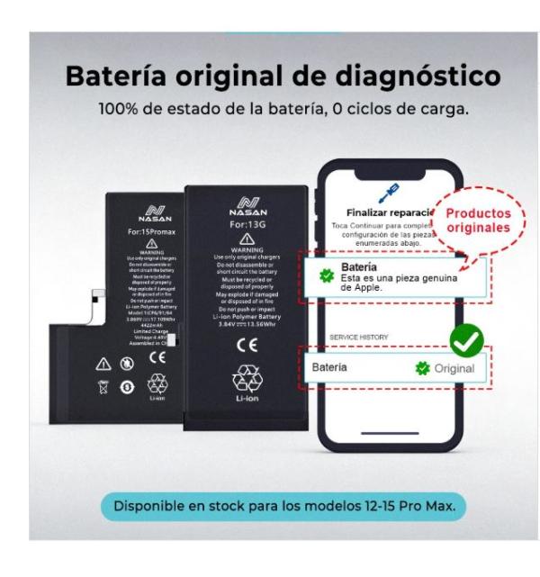 BATERIA DIAGNOSTICO GENUINA PLUS IPHONE 15