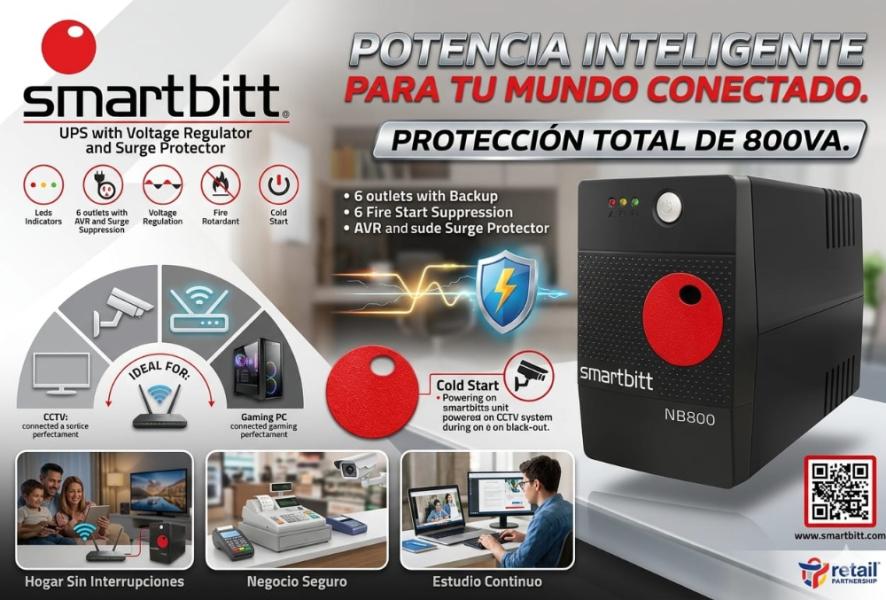 UPS SMARTBITT SBNB800DR INTERACTIVE 800VA/420W 6 CONTACTS 120V