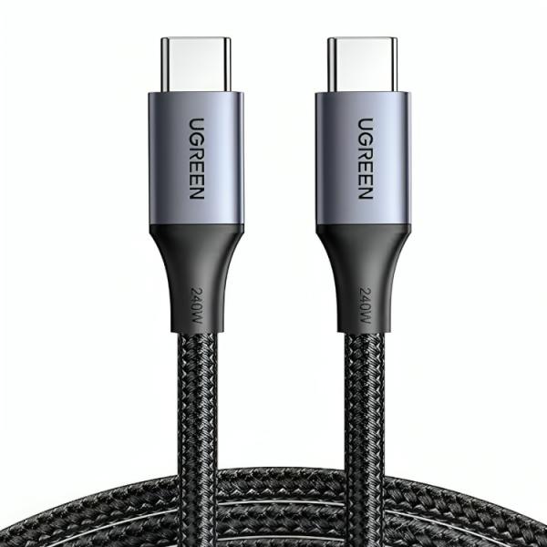 CABLE UGREEN US535 USB-C A USB-C CARGA RAPIDA 5A MAX 240W 1M 15311 GRIS