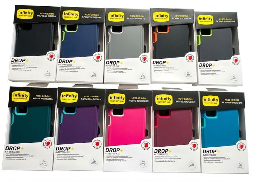 ESTUCHES TIPO OTTER BOX HEAVY DUTY CASE A15 VINO/FUSIA