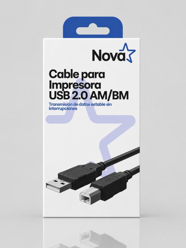 CABLE IMPRESORA PARA IMPRESORA NOVA USB- 2.0 A1.8M NEGRO
