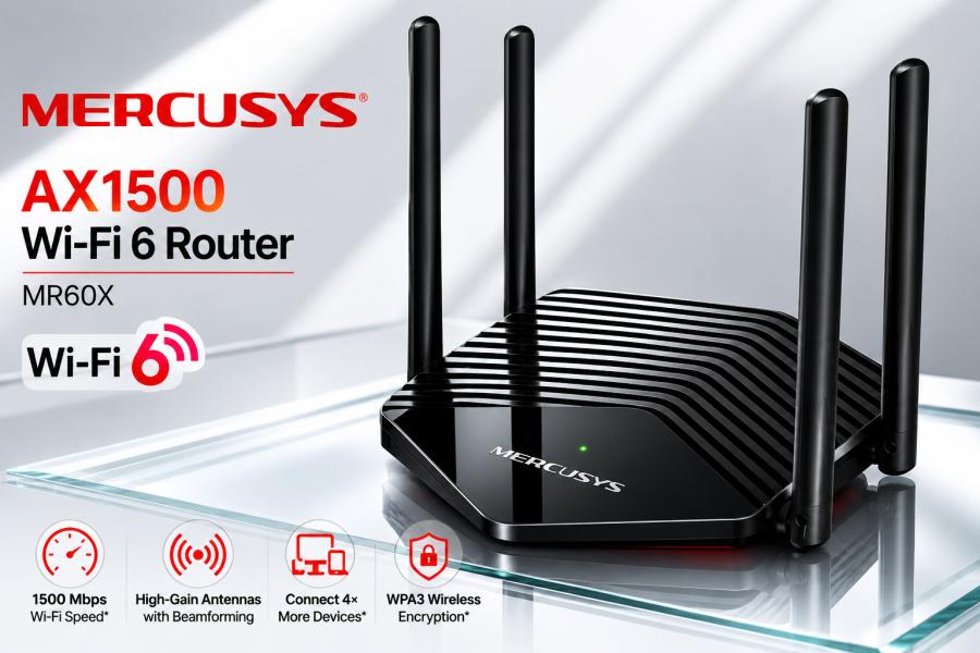 TP-LINK ROUTER MERCUSYS SISTEMA WIFI 6 DOBLE AX1500 - MR60X