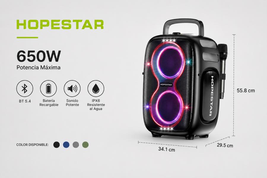 PARLANTE / BOCINA HOPESTAR PARTY ONE CLUB 650W