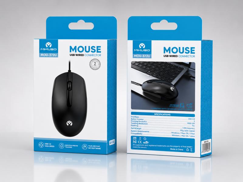 MOUSE CON CABLE USB MIKUSO MIKUSO MOS-372U