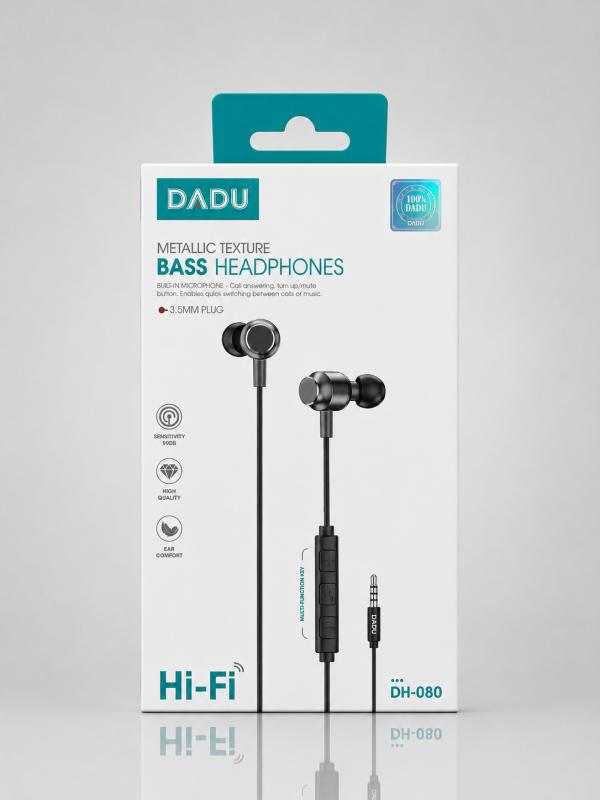 AUDIFONO CON CABLE TIPO 3.5 DADU DH080 NEGRO