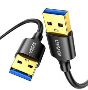 CABLE UGREEN US128 USB-A 3.0 MACHO A MACHO 2M 10371 NEGRO