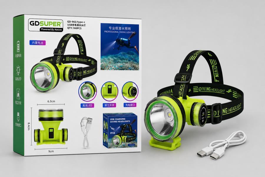LINTERNA DE CABEZA PARA BUCEO GD-902