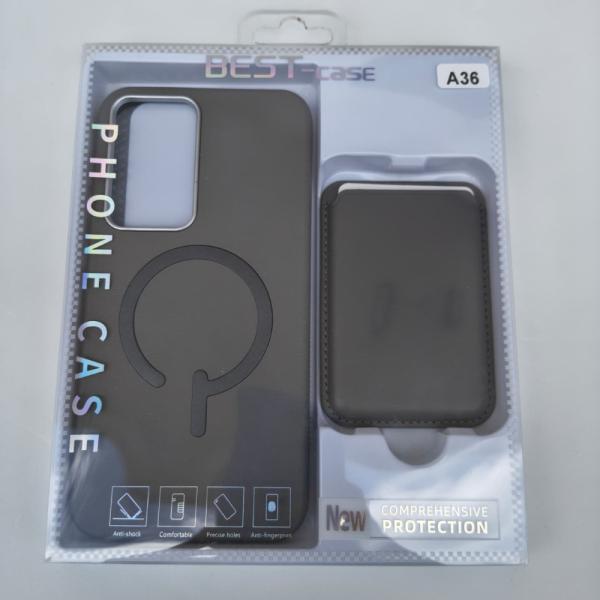 ESTUCHE MAGSAFE CON TARJETERO SAMSUNG A36 GRIS