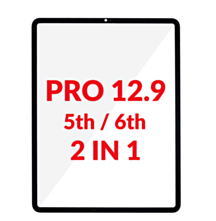 G+ OCA PRO 2 EN 1 (CRISTAL FRONTAL + OCA) PARA IPAD PRO DE 12,9" (5.ª GENERACIÓN 2021 / 6.ª GENERACIÓN 2022) NEGRO